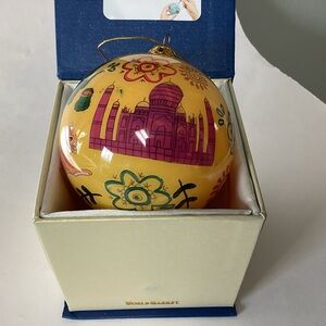 World Market Li Bien Yellow India Global 2025 Glass Ball Ornament